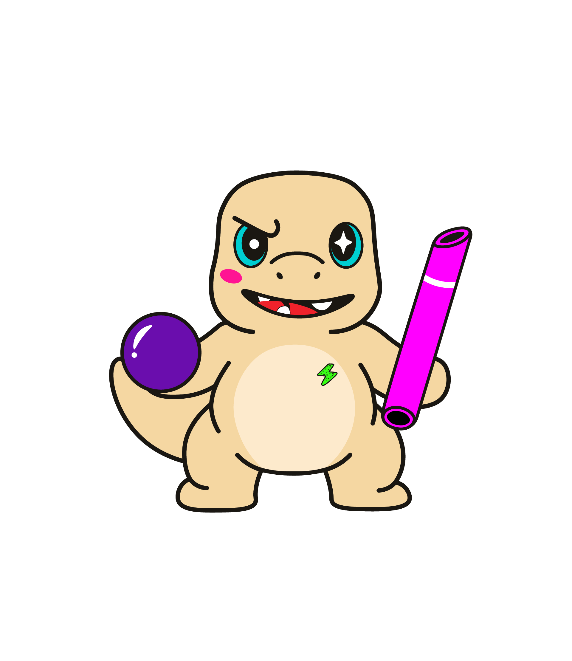 Milk T-Rex character illustration