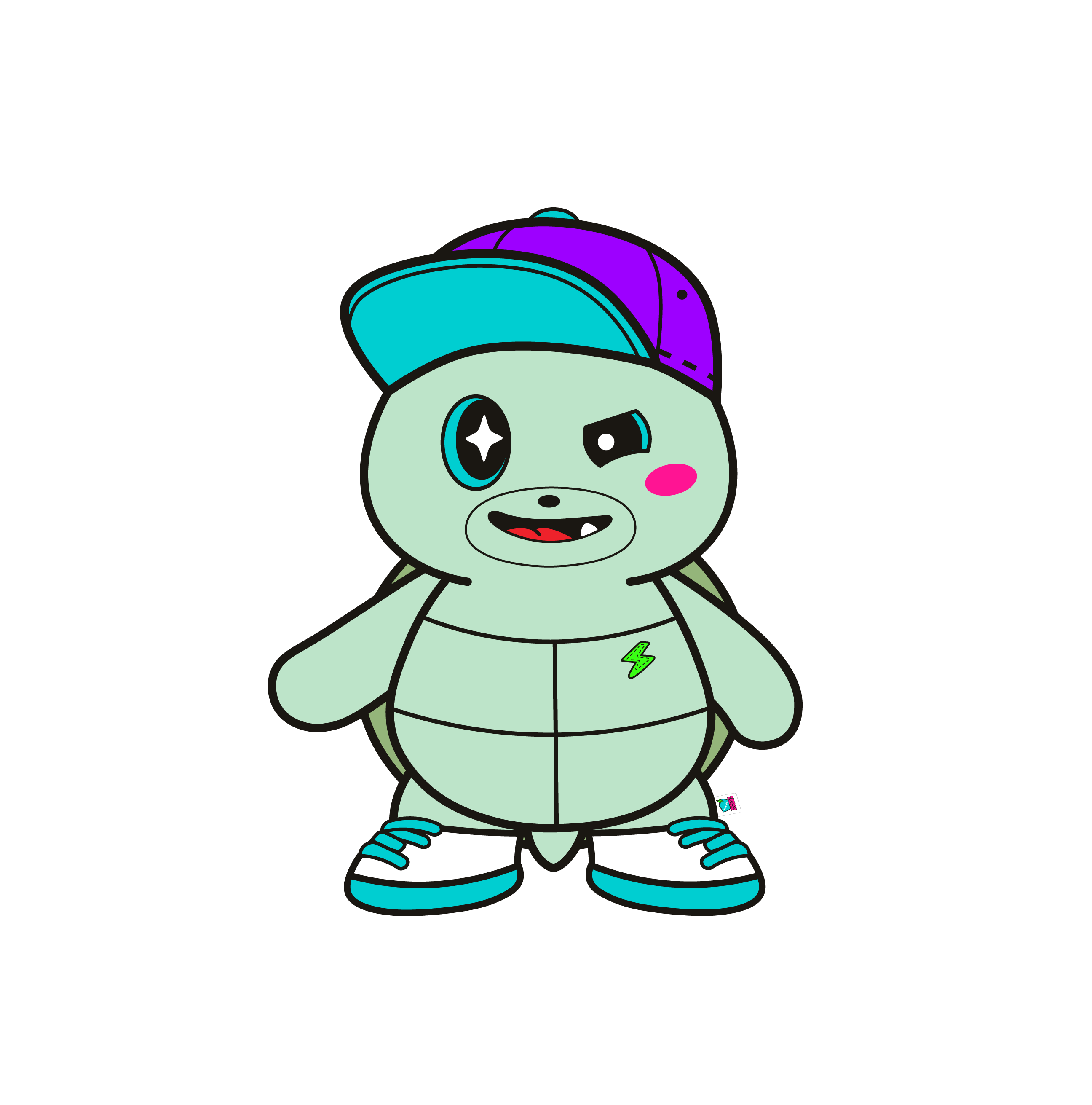 Snapback Turtle character illustration